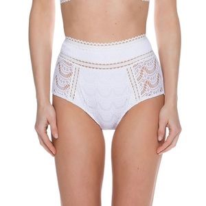 White high waisted Becca bikini bottoms